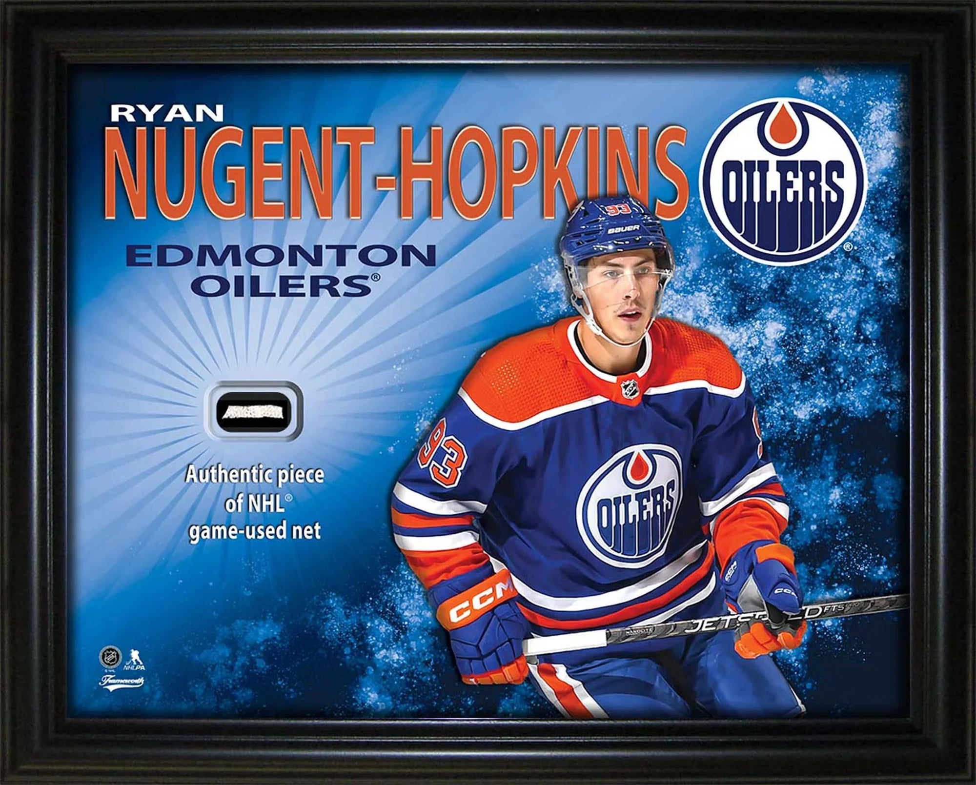 Ryan Nugent-Hopkins Edmonton Oilers framed NHL collectible with game-used net piece