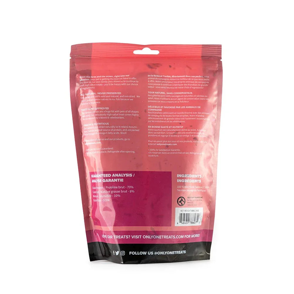 Only One Treats Salmon Skin Strips 85g - Case of 10