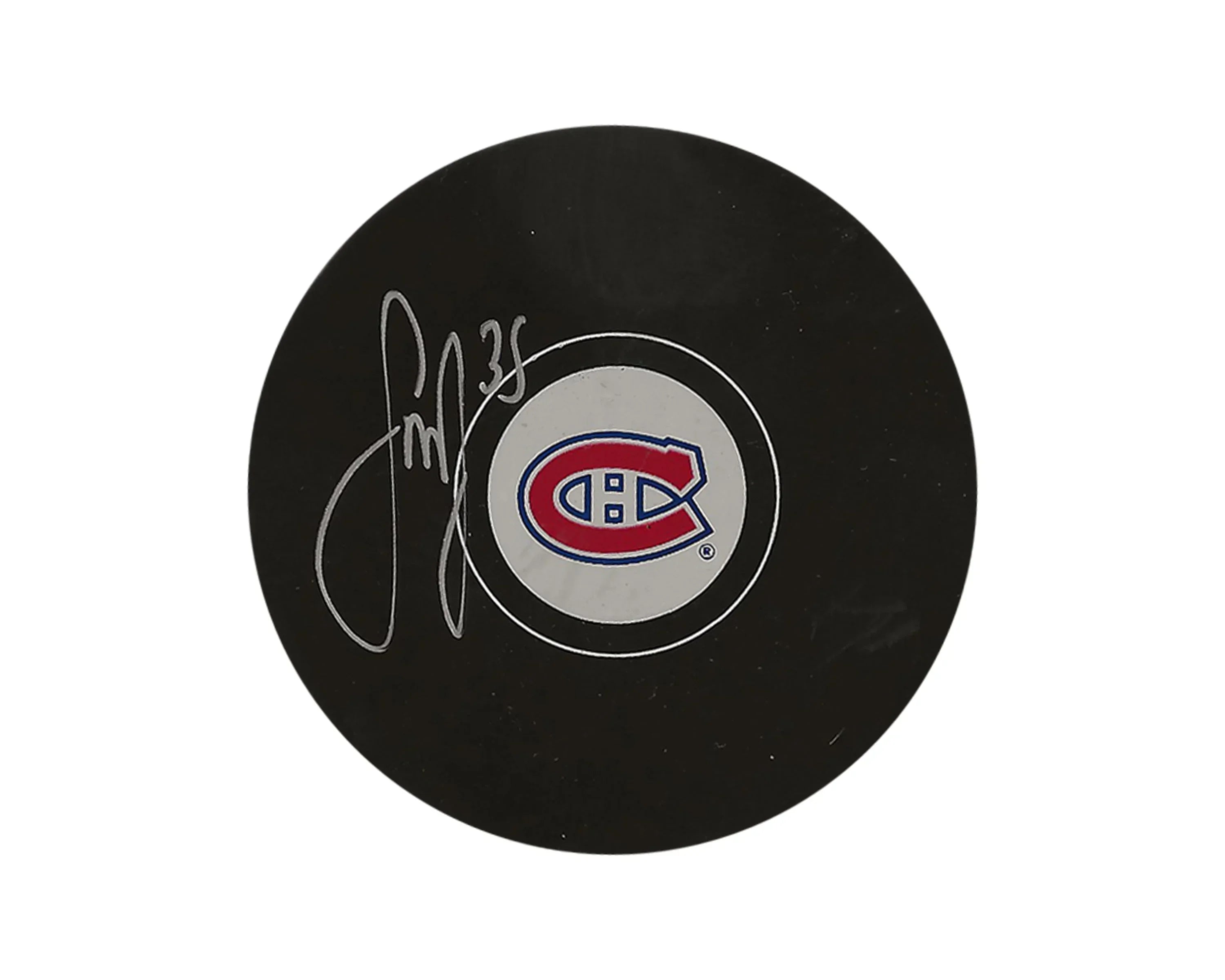 Sam Montembeault Autographed Montreal Canadiens Autograph Model Puck