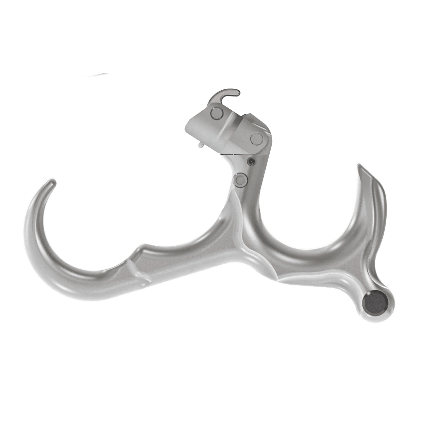 Scott Archery Ascent silver back tension release aid on plain background
