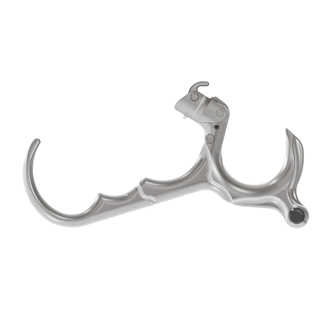 Scott Archery Ascent back tension release aid, silver ergonomic bow release tool