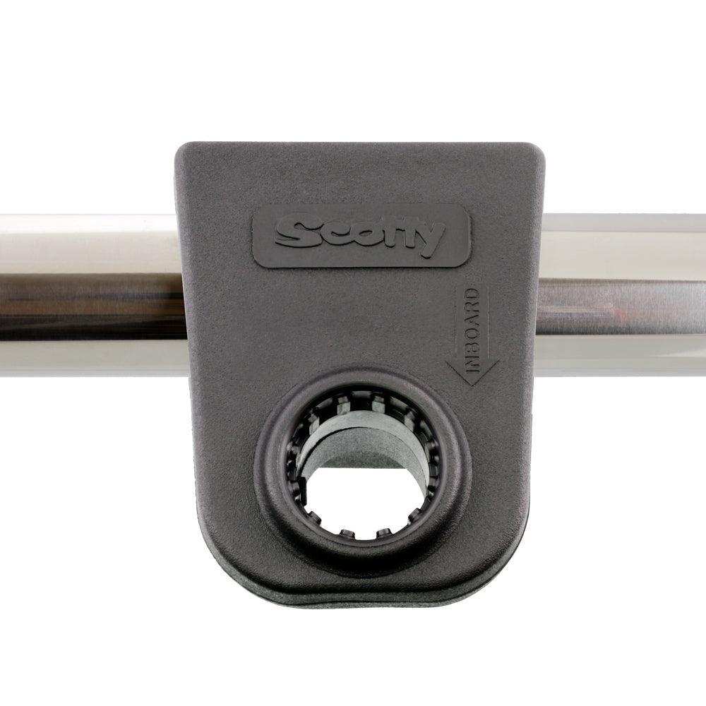 Scotty rail mount for fishing rod holders on stainless steel round rail