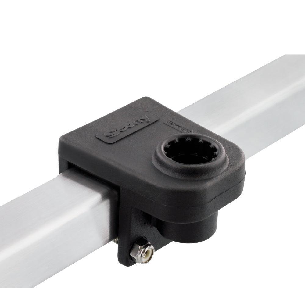 Scotty 1-1/4 square rail mount black plastic clamp on aluminum rail