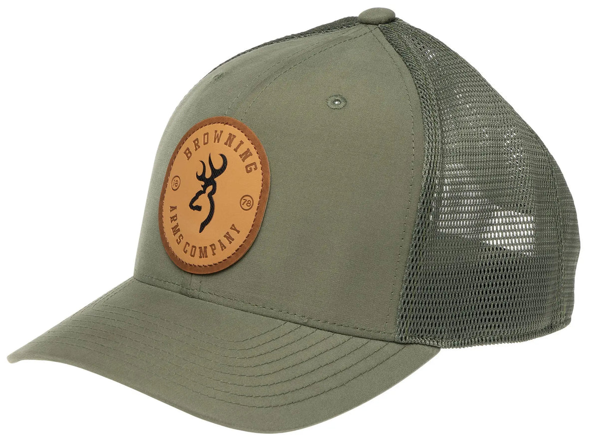 Browning Selman mesh snapback cap with Flexfit 110 closure and Browning Arms Company patch