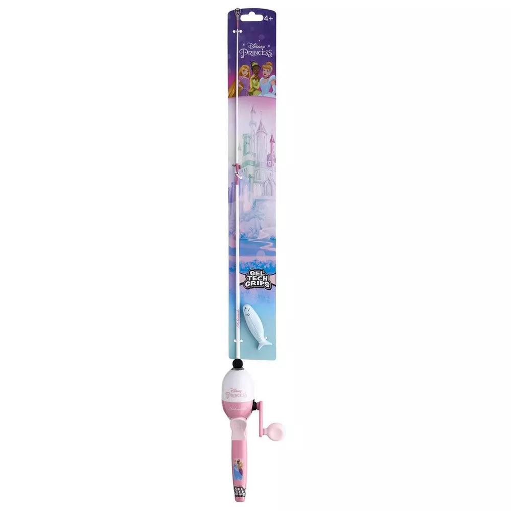 Disney Princess beginner fishing kit with pink handle and princess-themed packaging