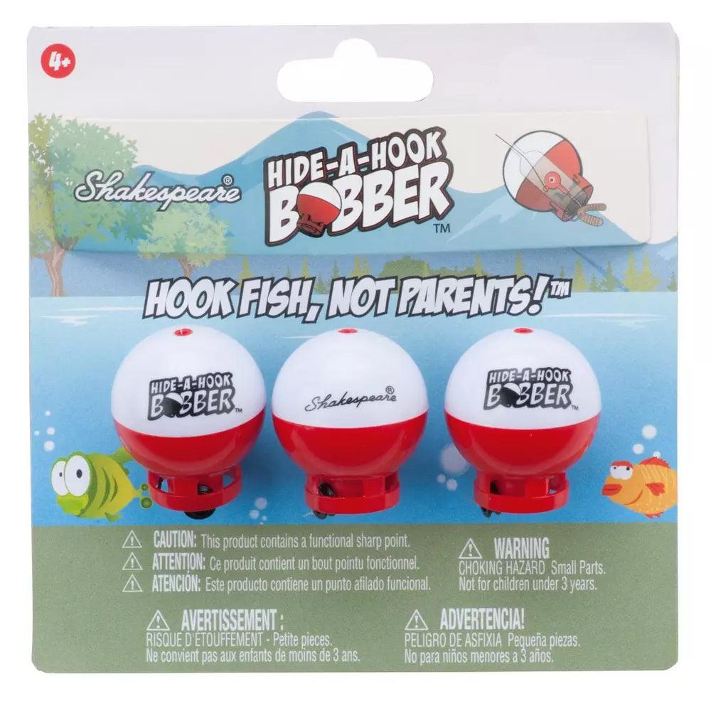 Shakespeare Hide-A-Hook Bobber fishing floats in red and white retail packaging