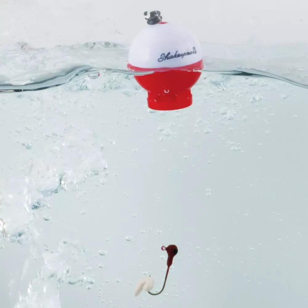 Shakespeare Hide-A-Hook fishing float in water with lure and hook submerged