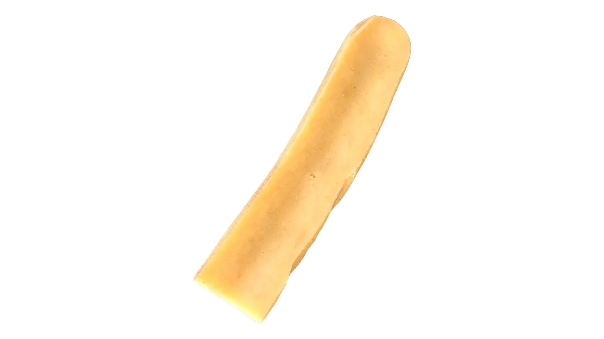 Natural beef dog chew stick on white background