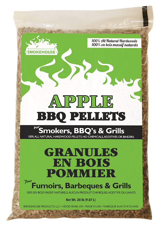 Smokehouse Apple BBQ Pellets 20 lb bag for smokers, grills, and barbecues, hardwood pellets