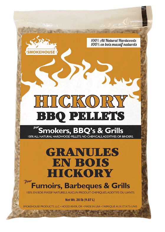 Smokehouse Hickory BBQ pellets 20 lb bag for smokers, barbecues and grills, all natural hardwood