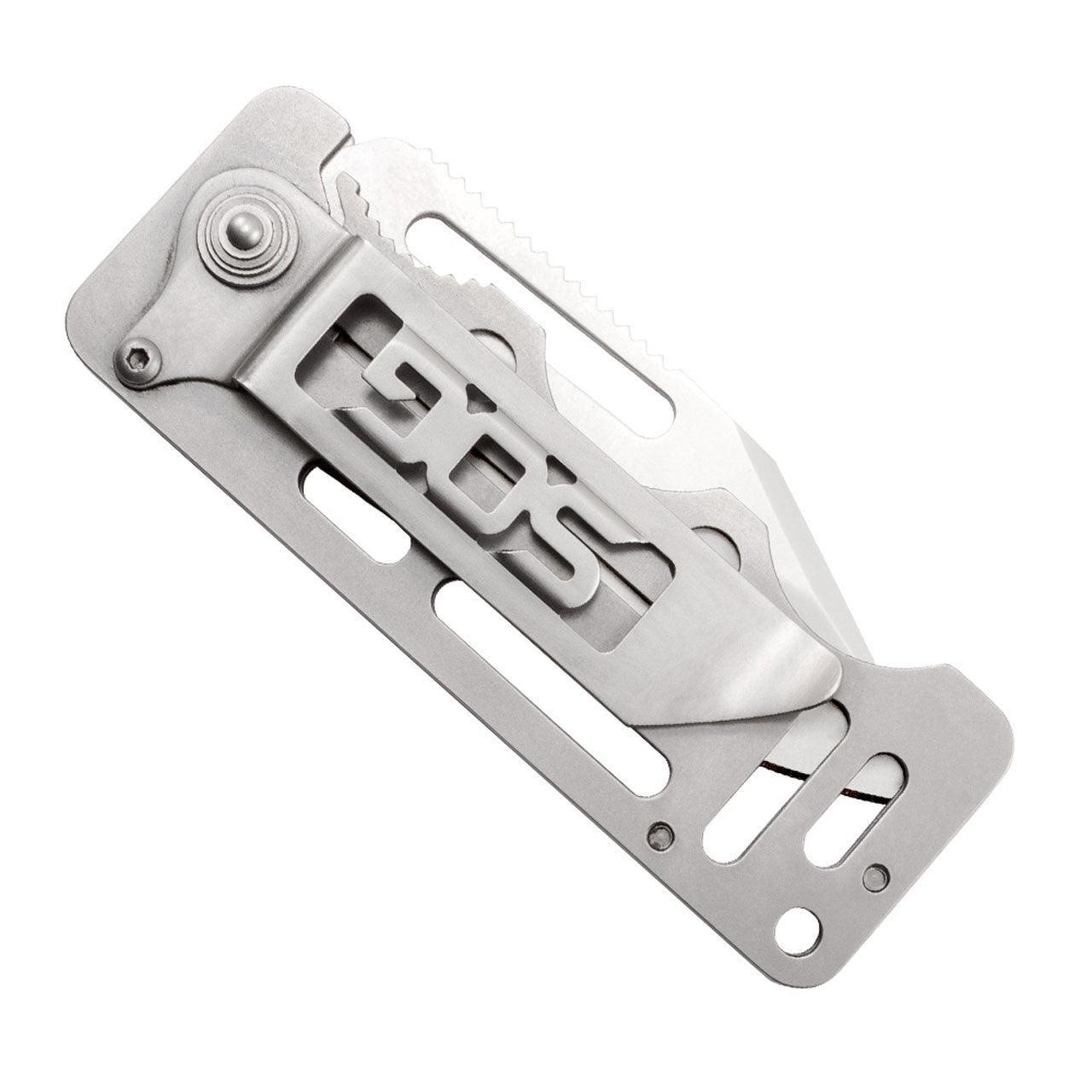 SOG Cash Card folding knife, stainless steel, compact EDC design, white background