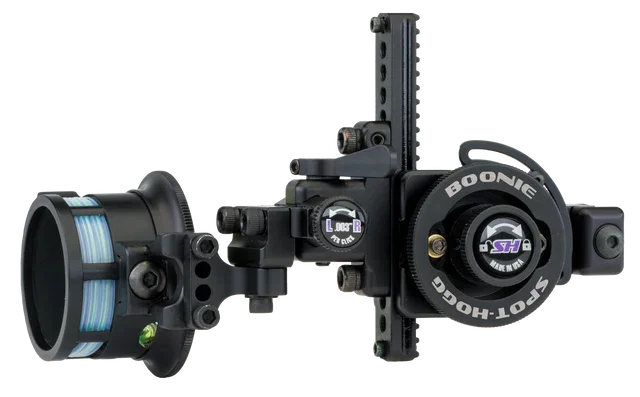 Spot-Hogg Boonie PM single pin bow sight with adjustment dials and mounting bracket