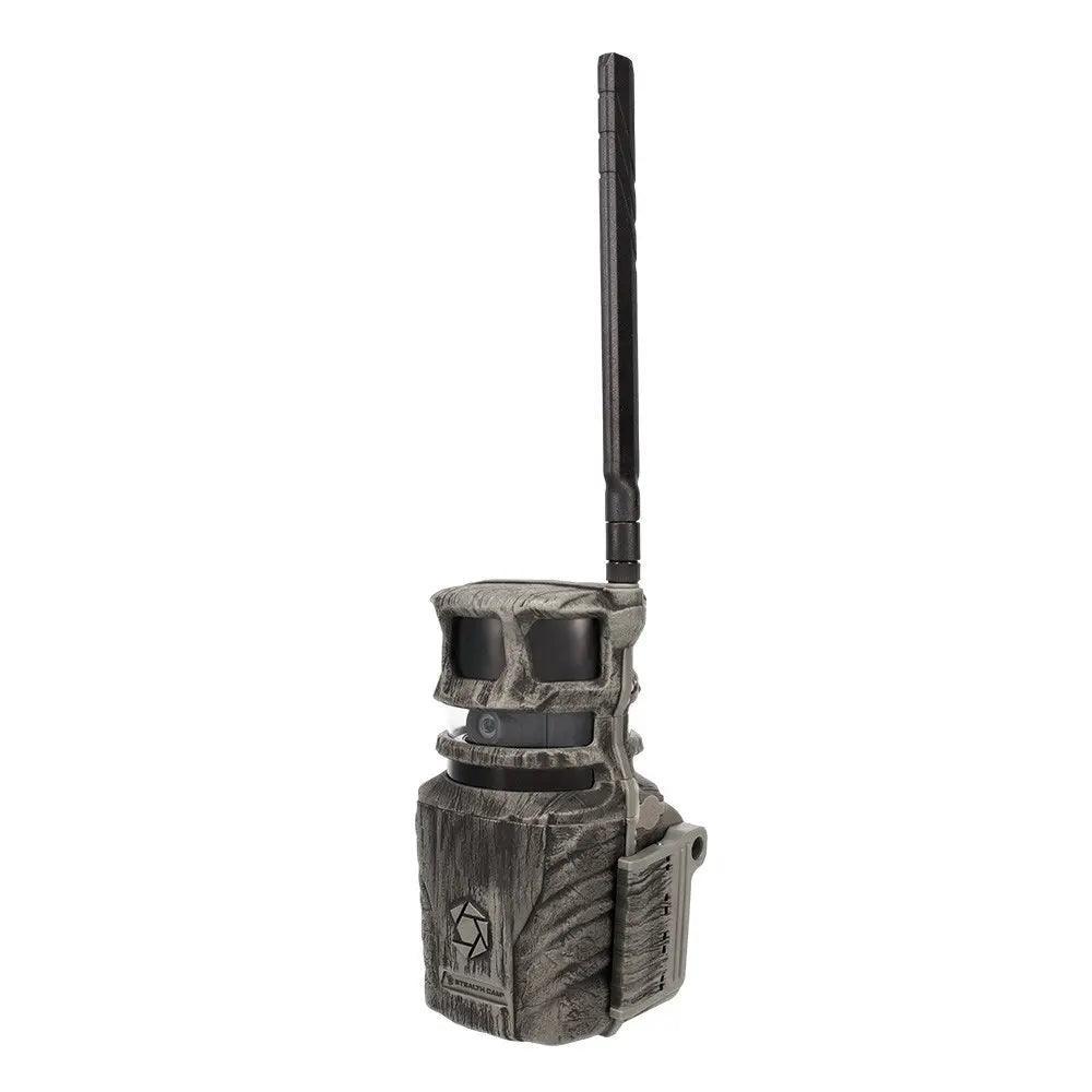 Camo pattern trail camera with antenna, rugged outdoor wildlife security camera