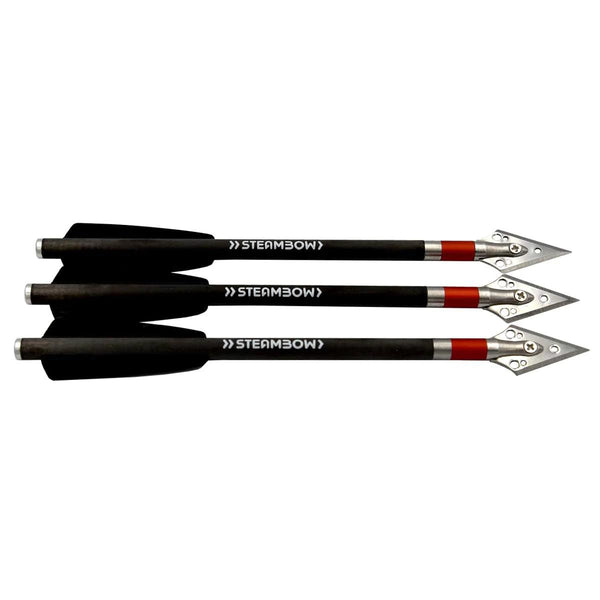 Steambow Archery AR-Series Carbon Broadhead Arrows - 3 Pack - Leapfrog Outdoor Sports and Apparel