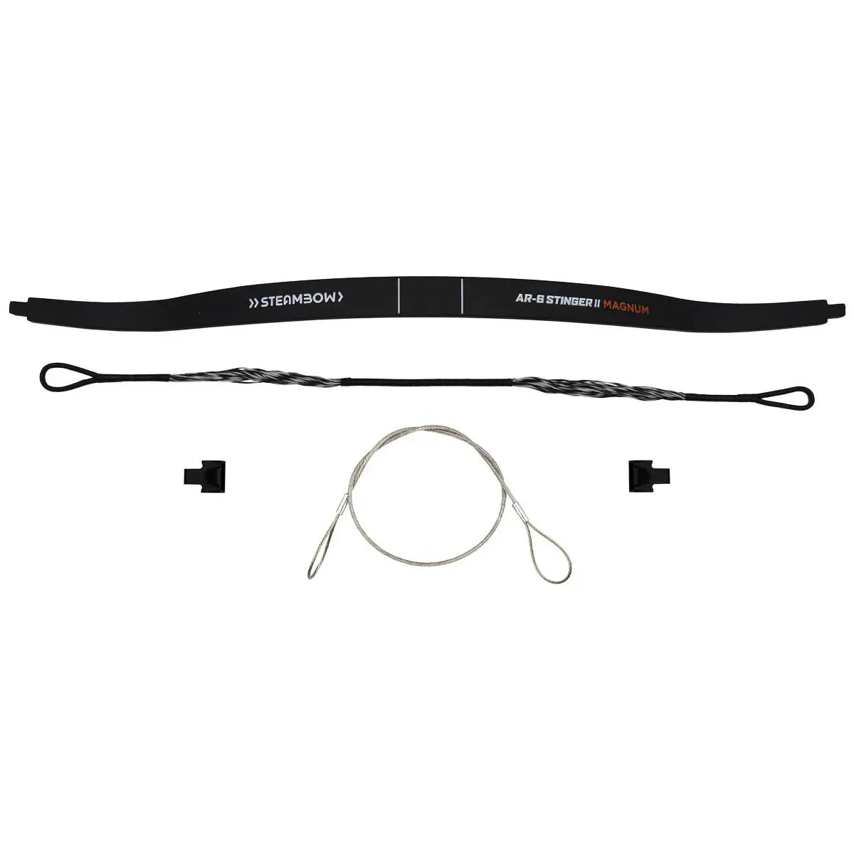 Steambow AR-6 Stinger II Magnum 120 lbs crossbow limb set with string and end caps