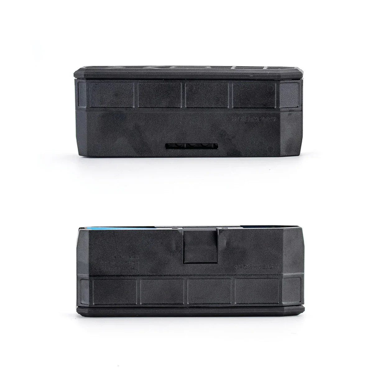 Black Steambow crossbow magazine shown front and back on white background