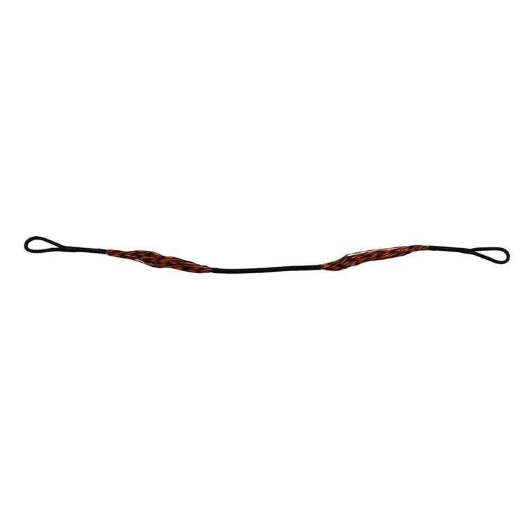 Steambow AR-series archery bowstring with black and orange twists on white background