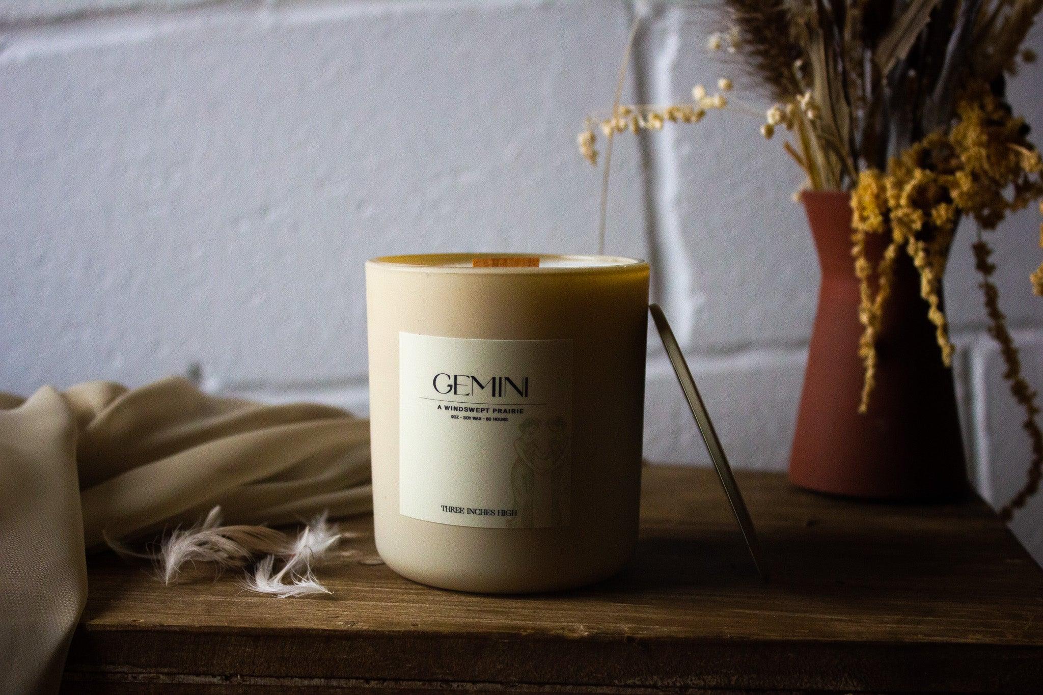 Three Inches High Gemini Candle - 8oz Soy Wax