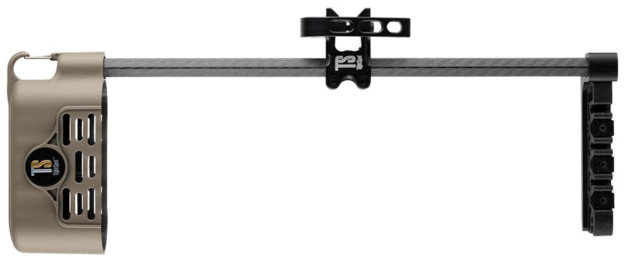 TightSpot Archery AirLock 4-arrow quiver with tan hood and carbon fiber bar