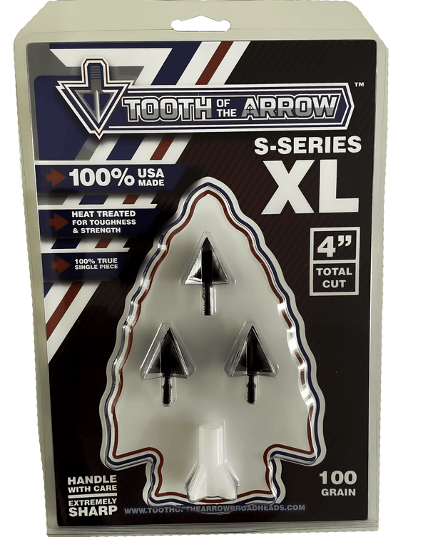 Tooth Of The Arrow Archery S-Series 1-3/16" XL Fixed Broadheads - 3 Pack - Leapfrog Outdoor Sports and Apparel