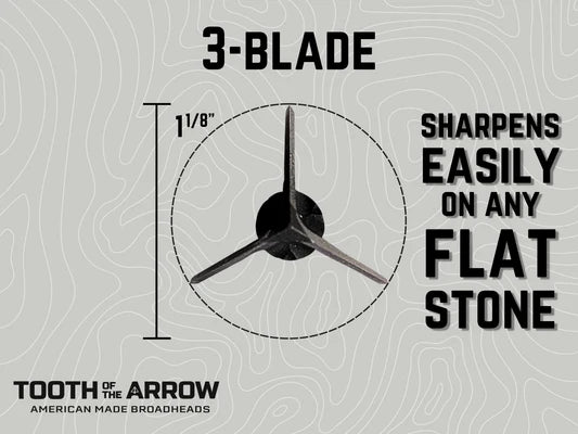 Tooth Of The Arrow Archery S-Series 1 1/8" 3-Blade Broadheads - 3 Pack