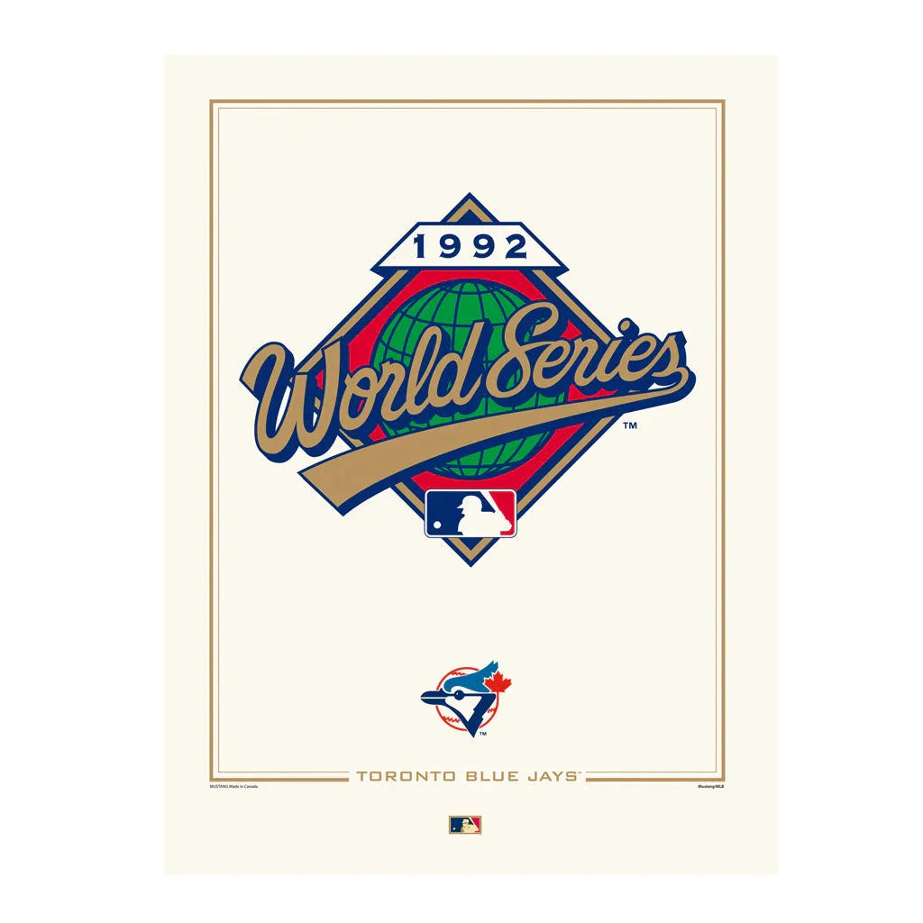 1992 World Series logo poster, Toronto Blue Jays, MLB baseball memorabilia