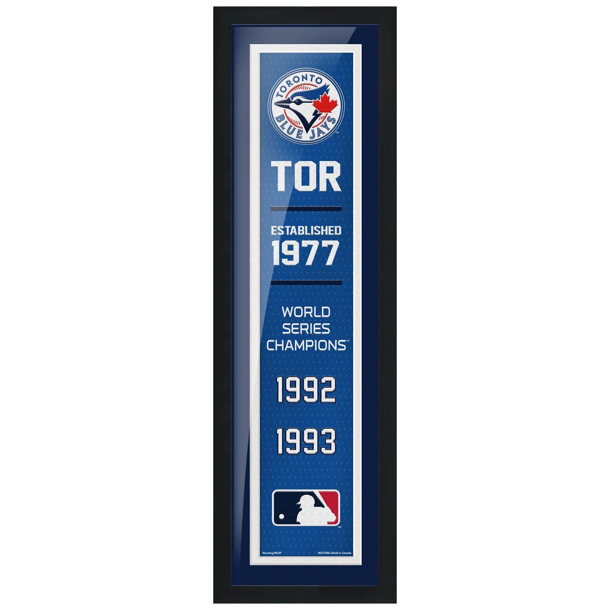 Toronto Blue Jays framed wall art, established 1977, World Series champions 1992 1993