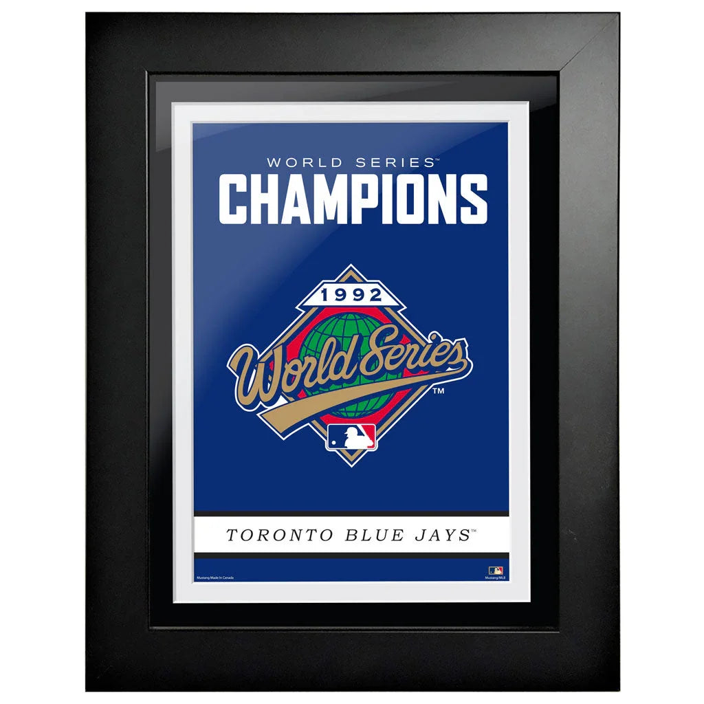Framed Toronto Blue Jays 1992 World Series champions poster, MLB baseball memorabilia