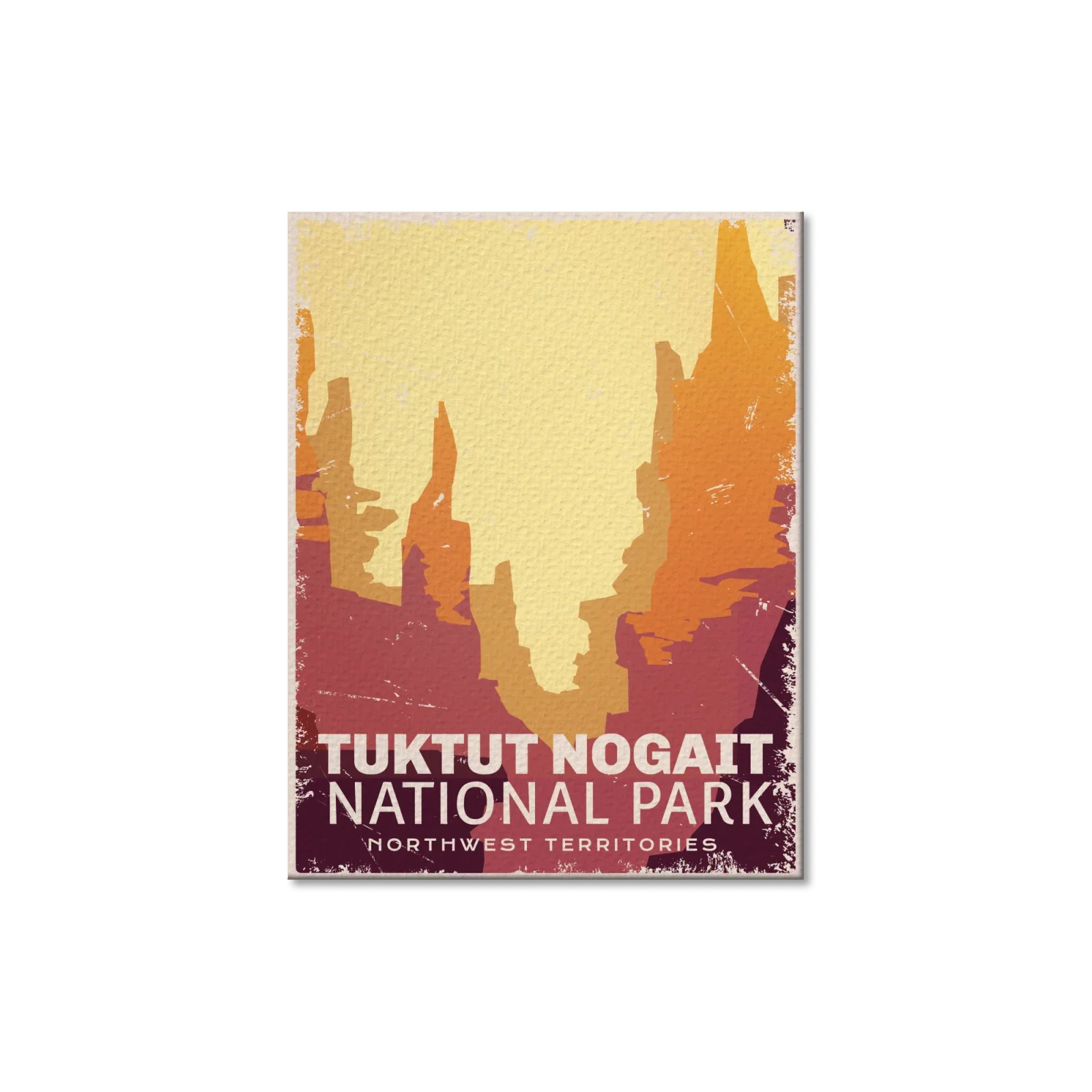 Tuktut Nogait National Park postcard with colorful canyon cliffs, Northwest Territories
