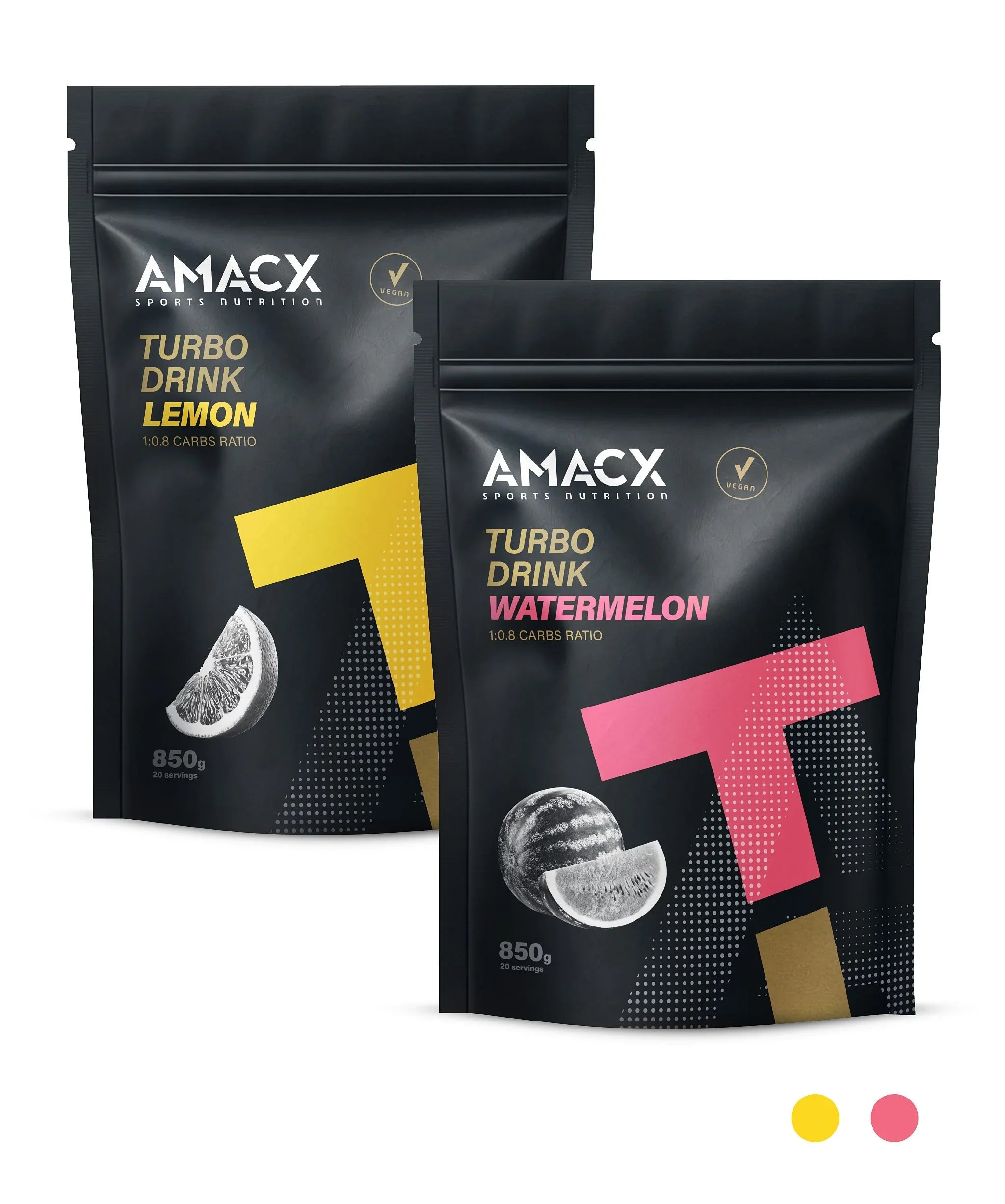 AMACX Turbo Drink Lemon and Watermelon 850g sports nutrition powder pouches