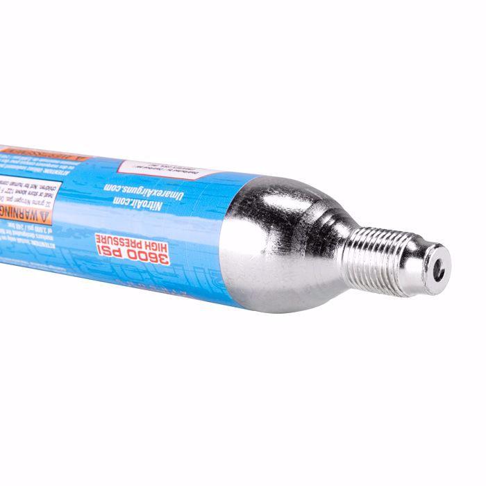 Umarex NitroAir prefilled nitrogen cartridge with blue label and threaded metal tip