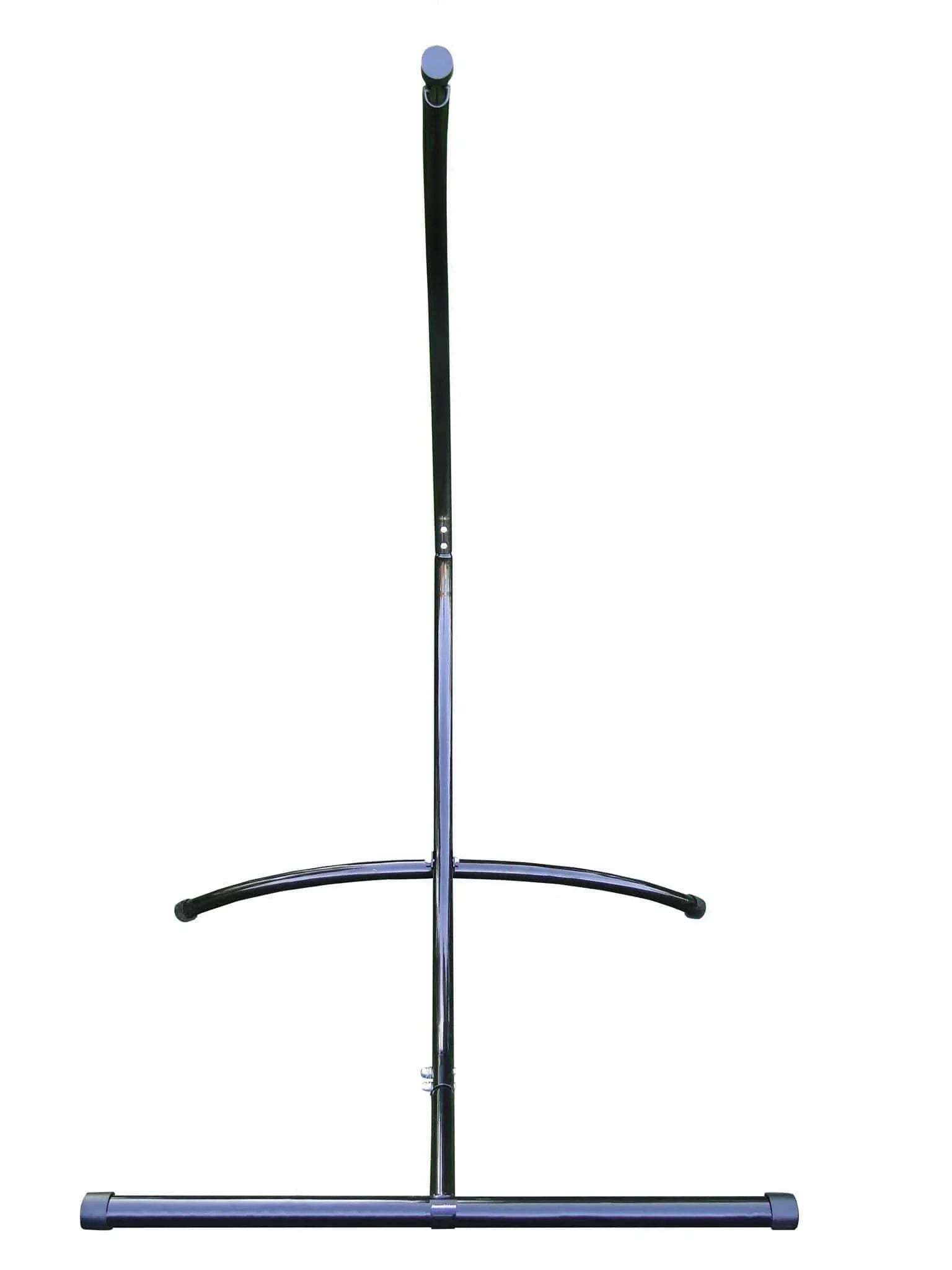 Metal clothing rack stand on white background, minimalist design
