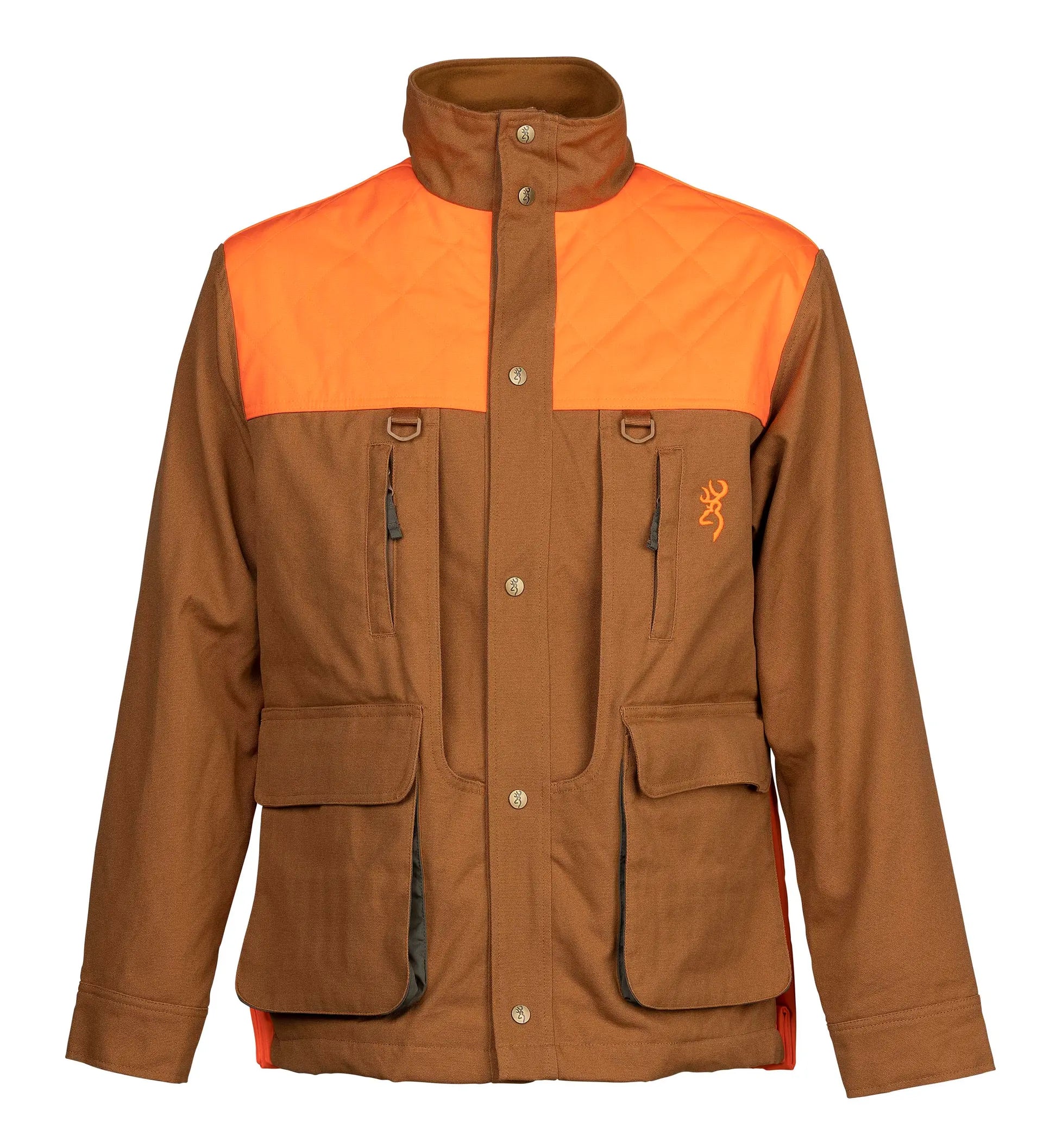 Browning Upland Hunting Jacket with blaze orange overlay, game bag and shell pockets