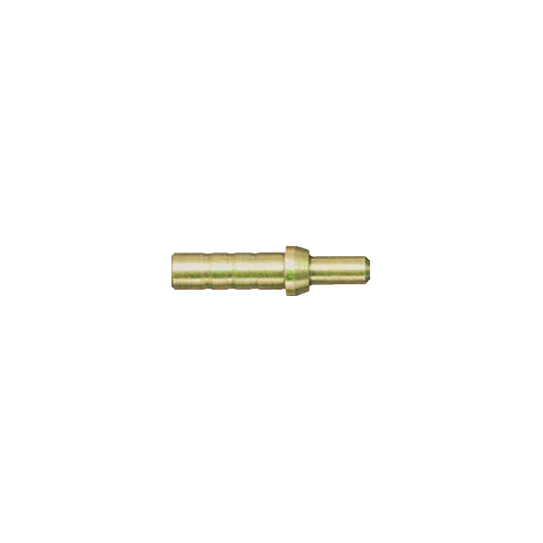 Brass hose barb connector fitting on black background