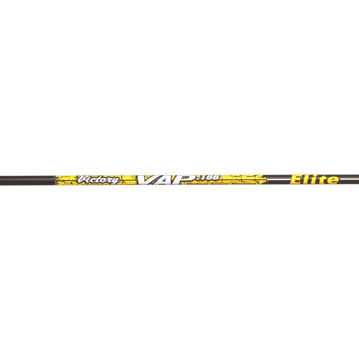 Victory VAP Elite arrow shaft with yellow graphics on a white background
