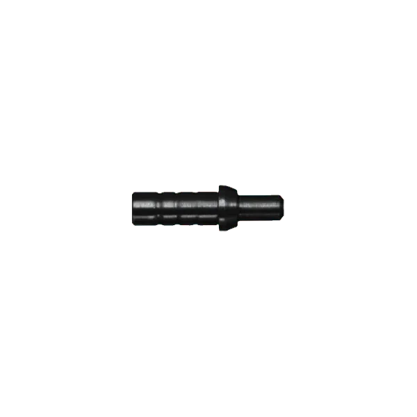 Black metal barbell sleeve adapter for gym equipment on white background