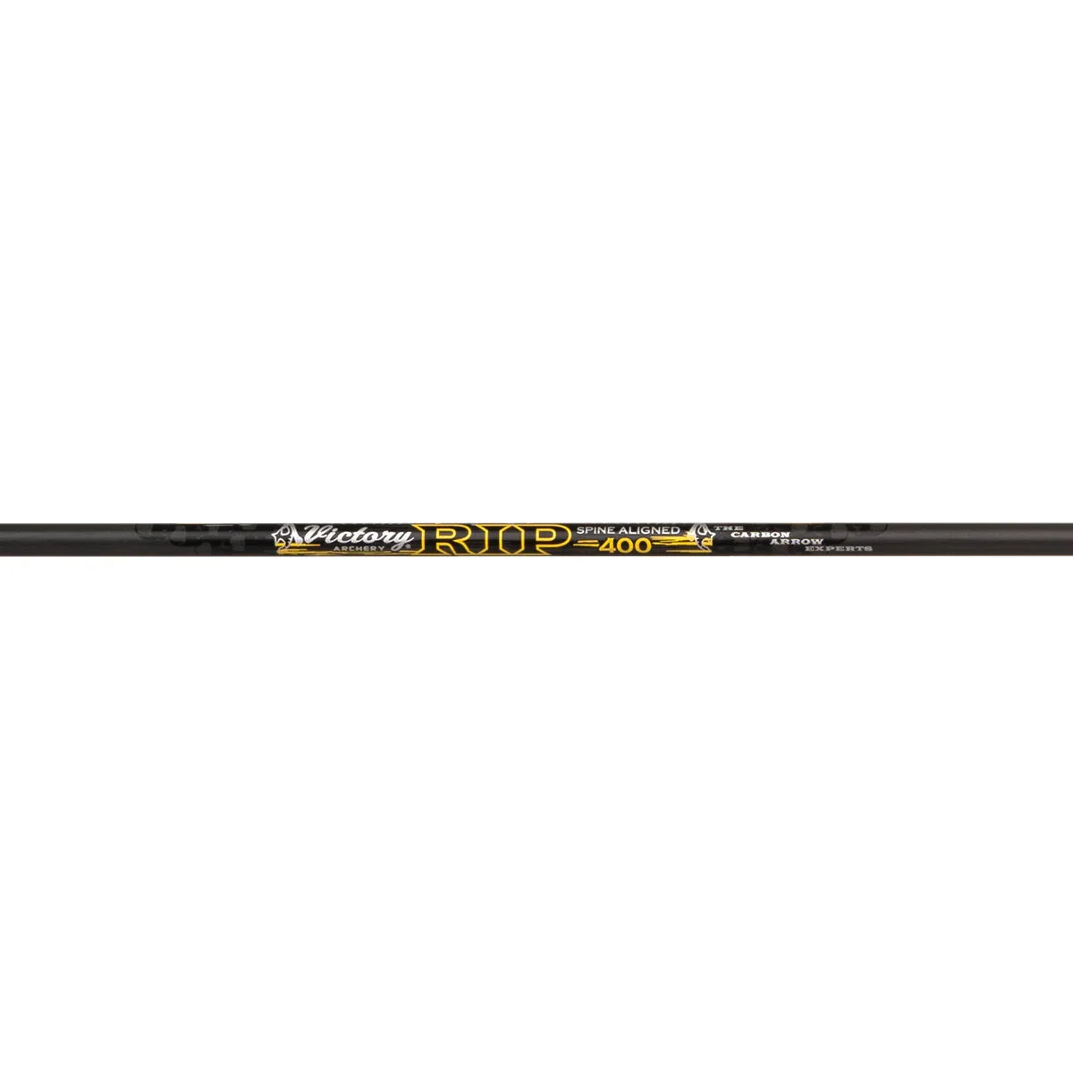 Victory RIP Elite 400 carbon arrow shaft with yellow and white branding