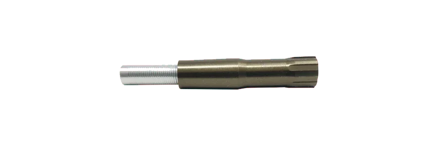 metal threaded shaft with splined end, automotive gearbox transmission input shaft