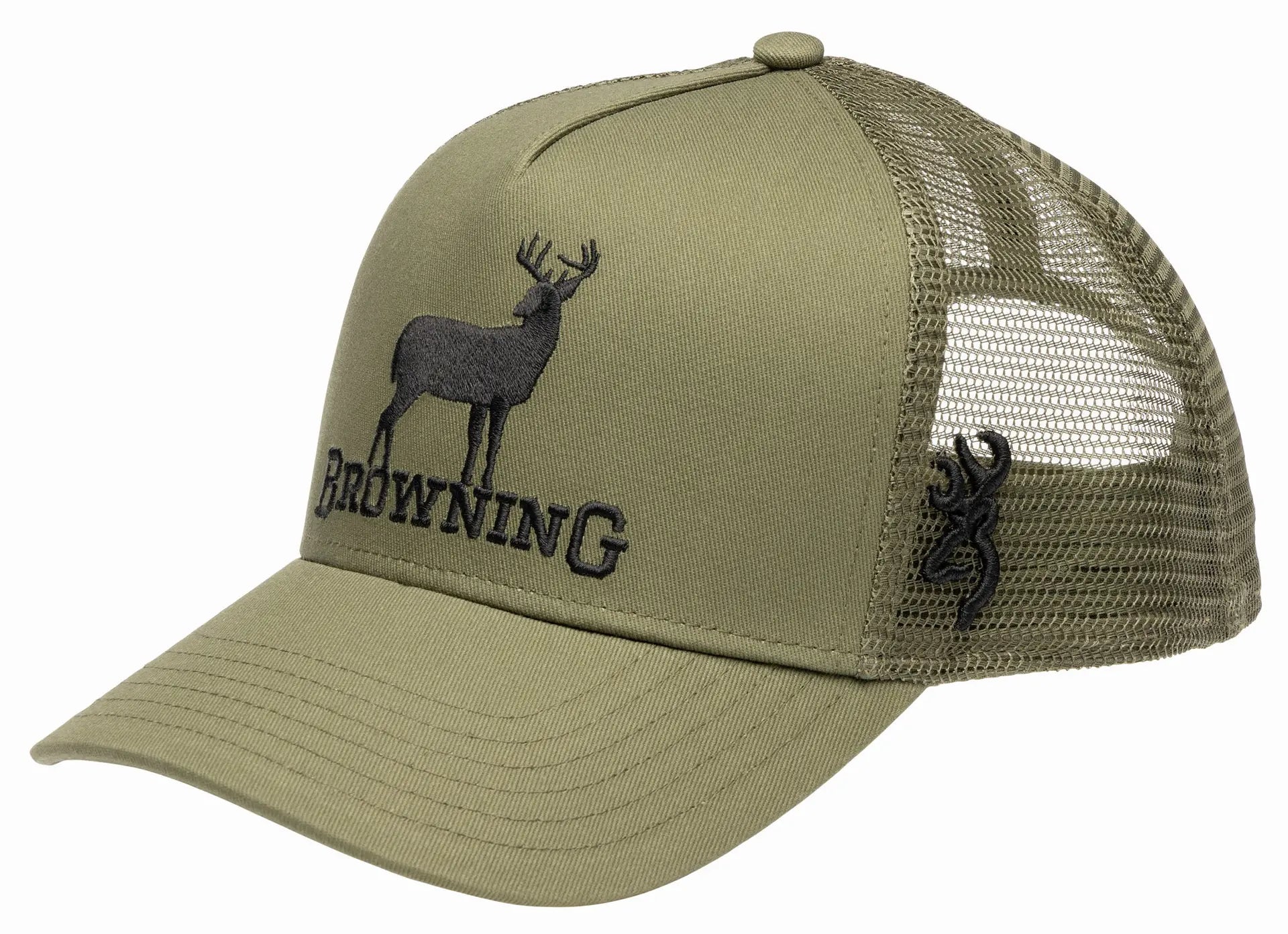 Browning View Cap with whitetail buck patch, breathable mesh back and adjustable snapback closure