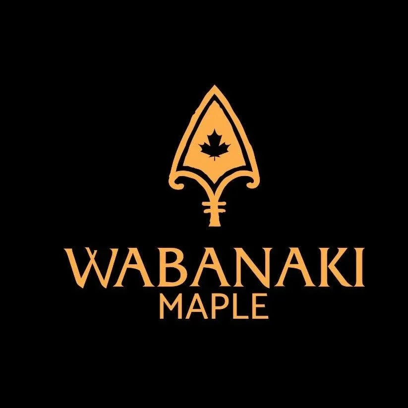 Wabanaki Maple logo with maple leaf and arrowhead design on black background