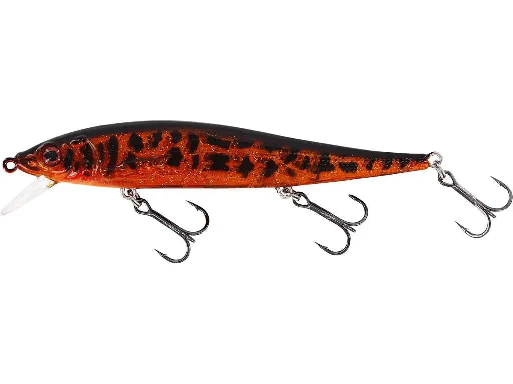 Westin Jerkbite SR Motoroil Burbot fishing lure with orange and black pattern