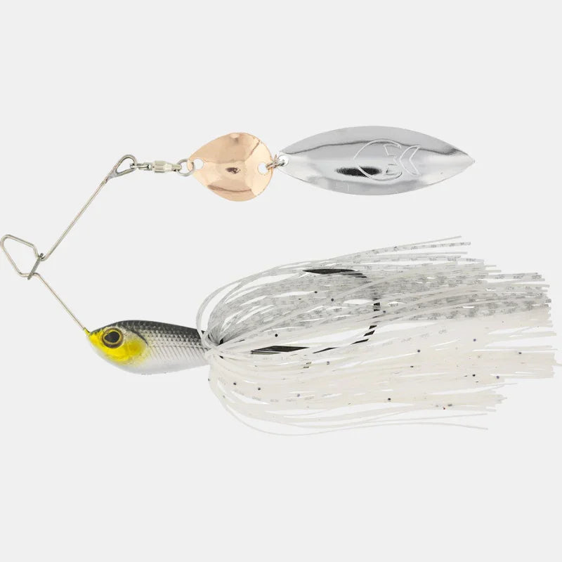 Westin Mvibe Pro Colorado Headlight fishing lure with silver and gold spinner blades