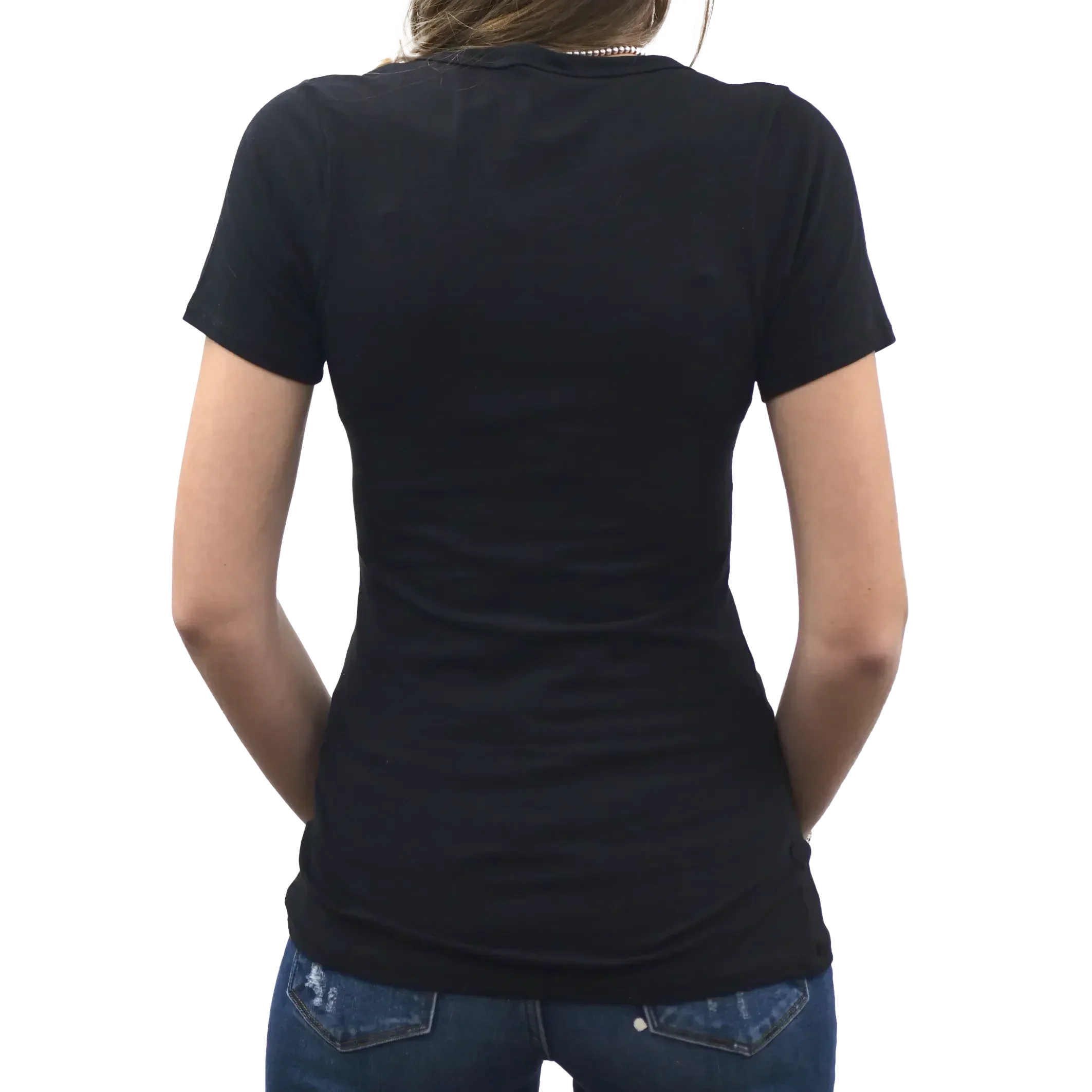 Wild West V-Neck Tee with Steerhead and Cacti