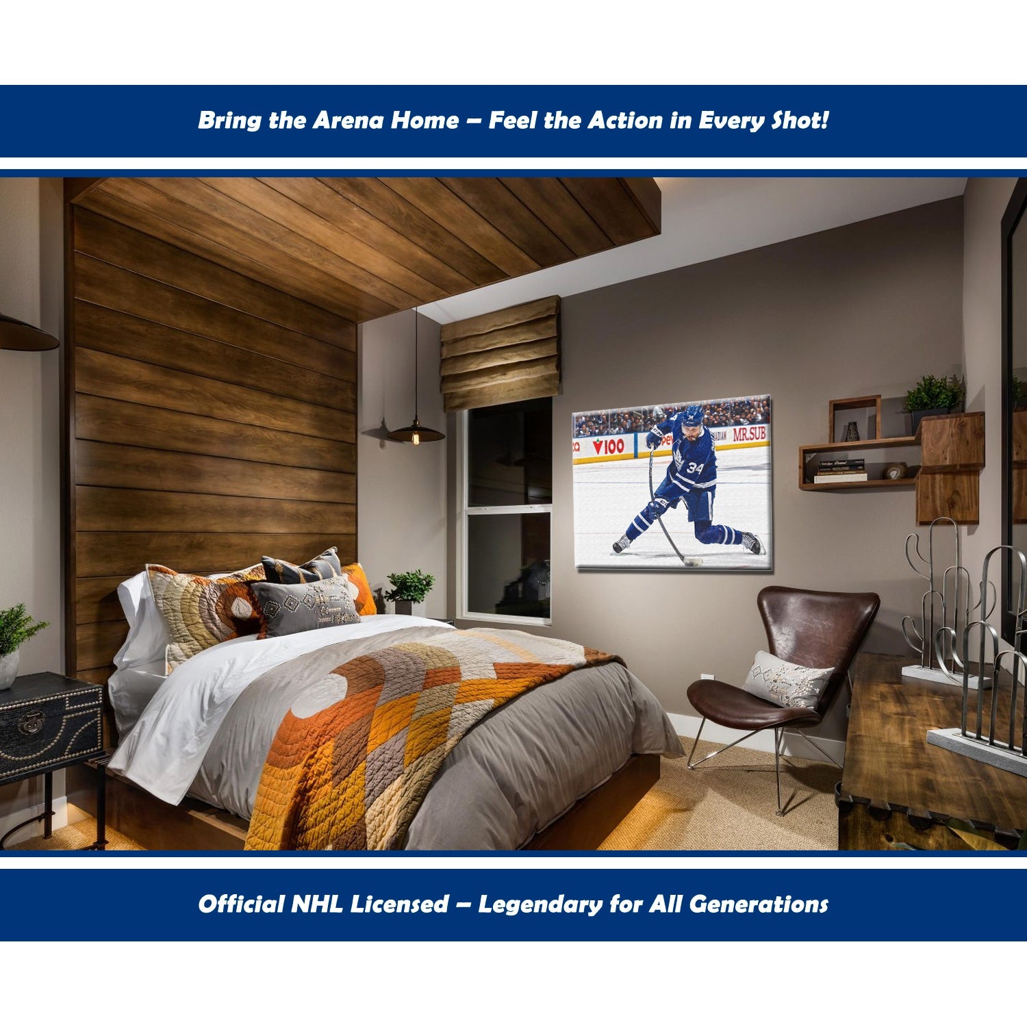 AUSTON MATTHEWS SLAPSHOT WRAPPED CANVAS - TORONTO MAPLE LEAFS 16'X20'