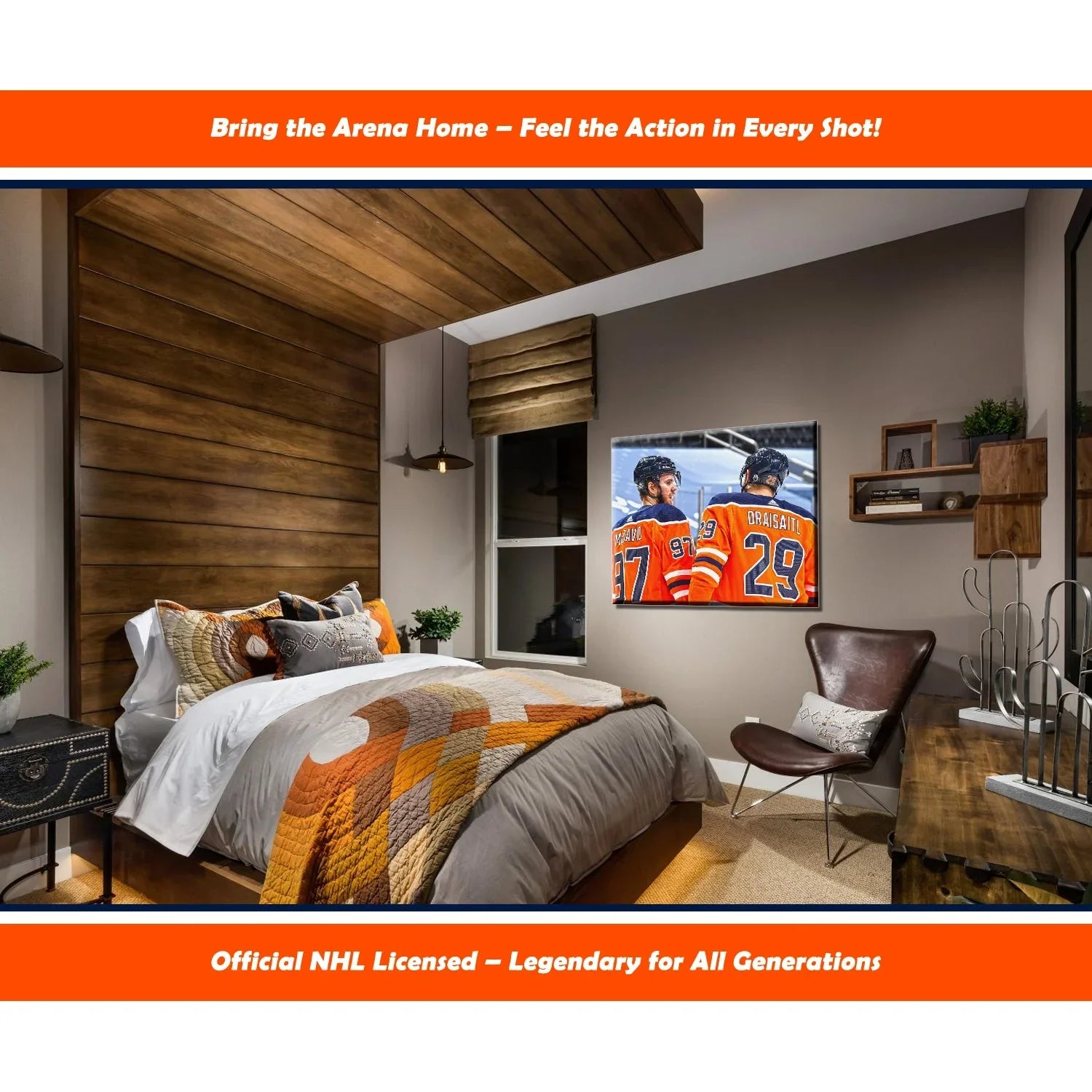 CONNOR MCDAVID & LEON DRAISAITL WRAPPED CANVAS 16"X20" - EDMONTON OILERS