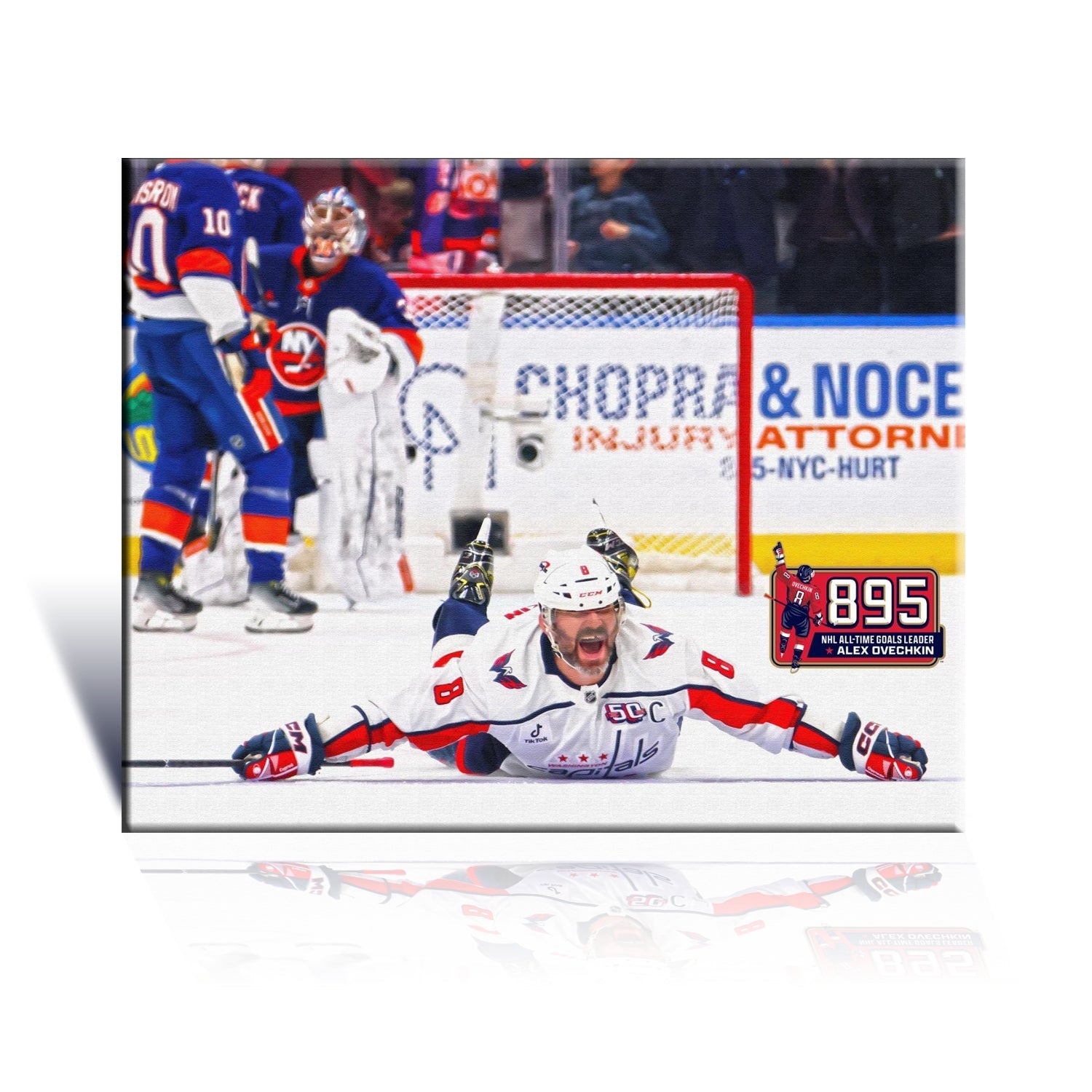 ALEXANDER OVECHKIN RECORD BREAKING GOAL #895 WRAPPED CANVAS - 16X20 (20' BY 16')