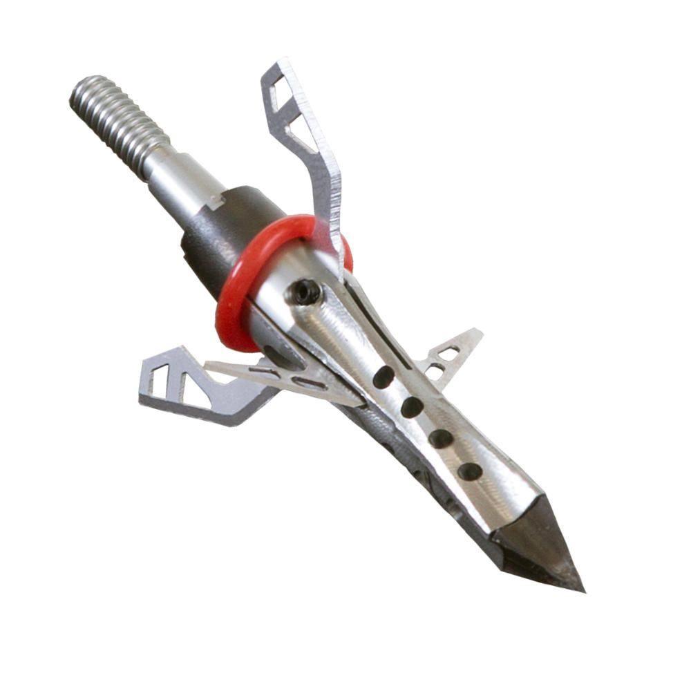 Allen Archery Bloodrush hybrid blade broadhead 100 grain with red ring on white background