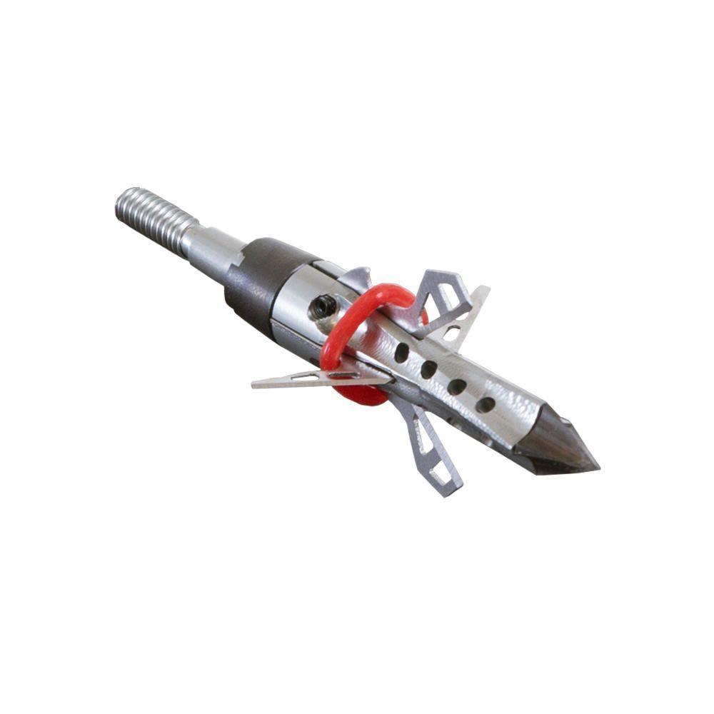 Allen Archery Bloodrush hybrid blade broadhead 100 grain with red ring on white background