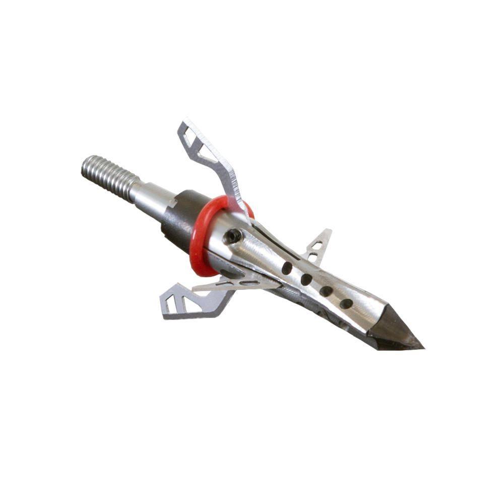 Allen Archery Bloodrush hybrid blade broadhead 100 grain with red ring on white background