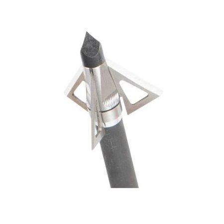 Allen Velox FS broadhead arrow tip with stainless steel blades on white background